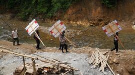 Dari lokasi tambang emas ilegal ini, Tim Gabungan menyita 43 lubang. Kamis (13/11/2025). dok Humas Polres Tasikmalaya.///.