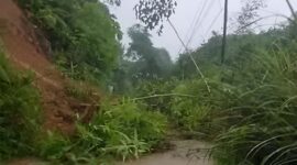 Tebing setinggi 15 meter longsor tutup jalur Bojonggambir - Taraju, Selasa (11/11/2025). Istimewa.///.