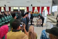Suasana pelantikan pejabat Baru di Era Bupati Cecep Nurul Yakin, Selasa (9/12/2025), dok Tim newsline.id.