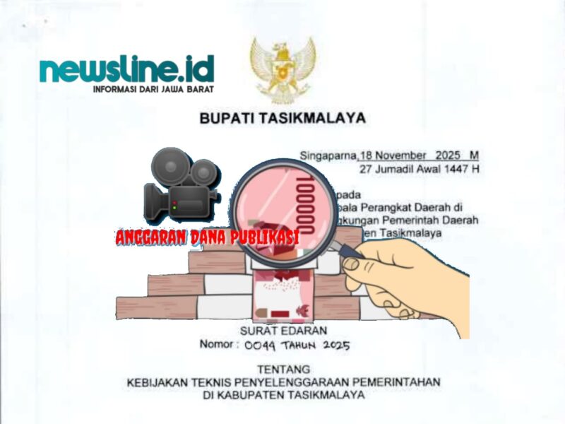 Foto: Surat Edaran Bupati Tasikmalaya Nomor 0044 Tahun 2025 dan Ilustrasi Anggaran Publikasi Media//jabar.newsline.id//