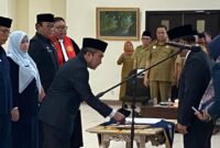 Rotasi pejabat di lingkungan Pemerintah Kabupaten Tasikmalaya pada Selasa (6/1/2026) pagi. / dok Humas Pemkab Tasikmalaya.///.