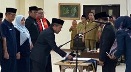 Rotasi pejabat di lingkungan Pemerintah Kabupaten Tasikmalaya pada Selasa (6/1/2026) pagi. / dok Humas Pemkab Tasikmalaya.///.