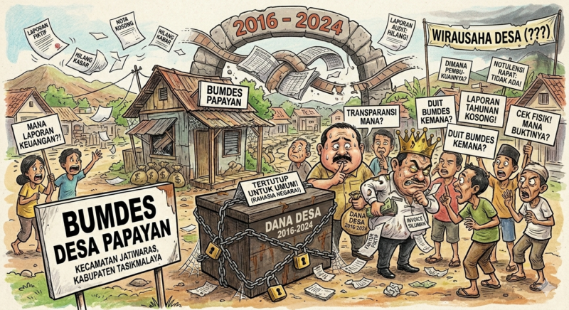Ilustrasi warga protes soal anggaran BUMDes (*).
