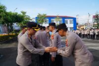 Kapolres Tasikmalaya memimpin Apel Gabungan yang dirangkaikan dengan Halal Bihalal, Senin (30/3/2026). (dok Humas Polres Tasikmalaya).