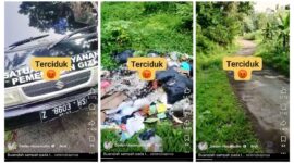 Mobil berlogo SPPG di Sepatnnggal, Kecamatan Sodong Hilir, Kabupaten Tasikmalaya ditegur warga setelah kedapatan membuang sampah dapur di pinggir jalan. (dok newsline.id).