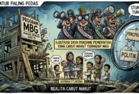 Ilustrasi carut-marut pengelolaan program MBG yang digadang mampu menuntaskan masalah stunting. (dok newslinejabar).