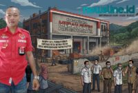 Caption: Ketua PWRI Kabupaten Tasikmalaya, Chandra F Simatupang, dan ilustrasi Pembangunan KDMP di Kabupaten Tasikmalaya Hampir 90 Persen Tanpa Papan Proyek//jabar.newsline.id//