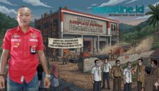 Caption: Ketua PWRI Kabupaten Tasikmalaya, Chandra F Simatupang, dan ilustrasi Pembangunan KDMP di Kabupaten Tasikmalaya Hampir 90 Persen Tanpa Papan Proyek//jabar.newsline.id//