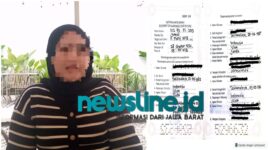 Poto: RS selaku Direktur PT Chasa Medika Abadi (CMA) saat memberikan keterangan dan membantah dirinya adalah istri kedua AG selaku Pejabat Bapenda Kota Tasikmalaya, pada Senin, (26/1/2026) (kanan), dan Surat Nikah RS dan AG sebagai pasangan suami istri (kiri)//jabar.newsline.id//