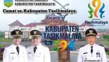 Poto: Bupati Tasikmalaya, Cecep Nurul Yakin dan Wakil Bupati Tasikmalaya, Asep Sopari Al-ayyubi (Kanan) dan Camat Singaparna selaku Ketua Koordinator Camat se-Kabupaten Tasikmalaya, Tono Haeruman mengucapkan selamat hari jadi Kabupaten Tasikmalaya ke-394 tahun 2026//jabar.newsline.id//istimewa//