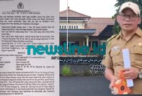 Caption: Bukti Surat Panggilan dari Satreskrim Polres Tasikmalaya Kota (Kanan) dan foto Kabid Pembangunan dan Jasa Kontruksi DPUTRLH Kabupaten Tasikmalaya, Agus Hermawanto, ST., (Kiri)//jabar.newsline.di//